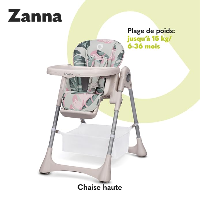 lionelo-zanna-chaise-haute-b-b-pliable-4-hauteurs-dossier-3-positions image 3
