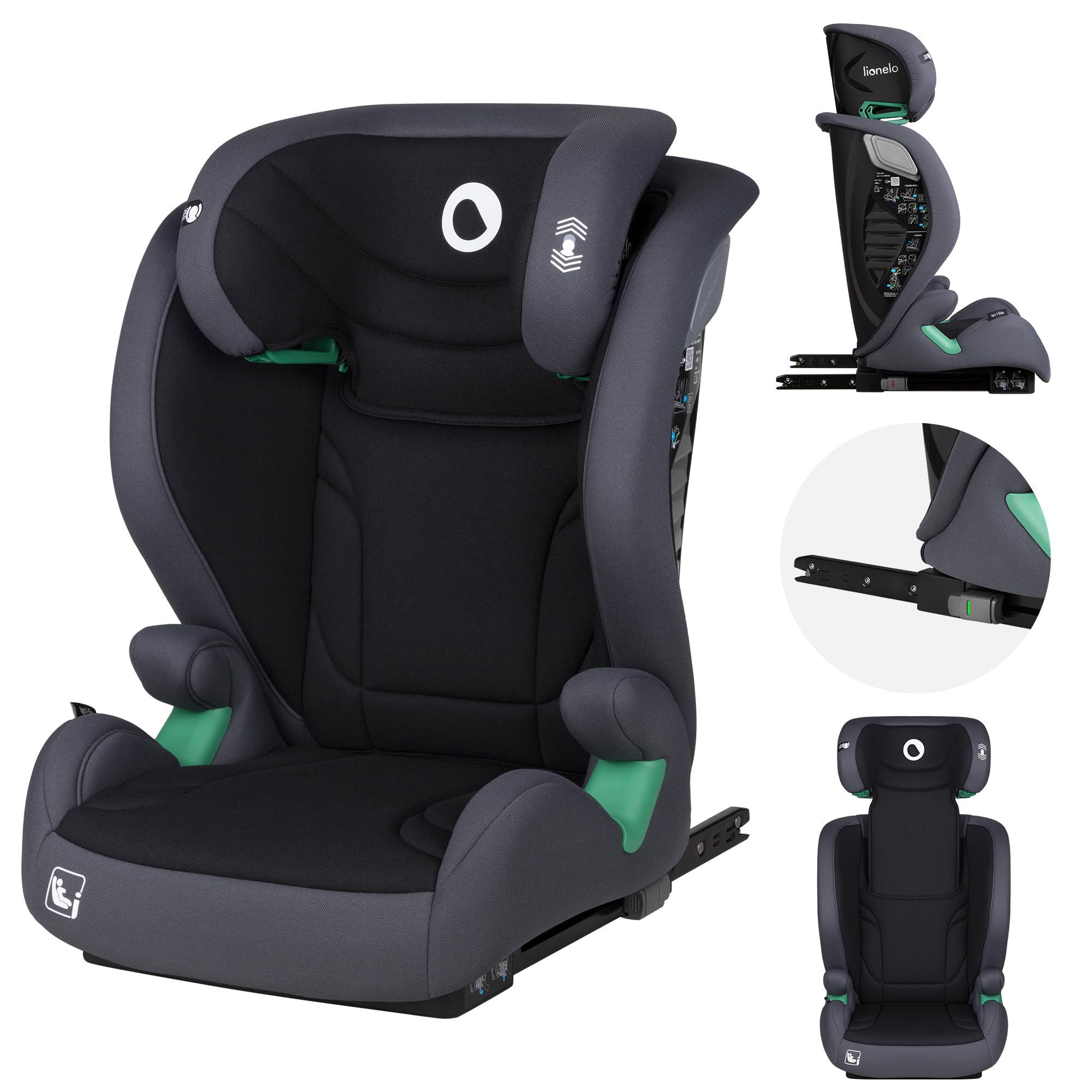 lionelo-igo-i-size-si-ge-auto-gris-100-150-cm-isofix image 1