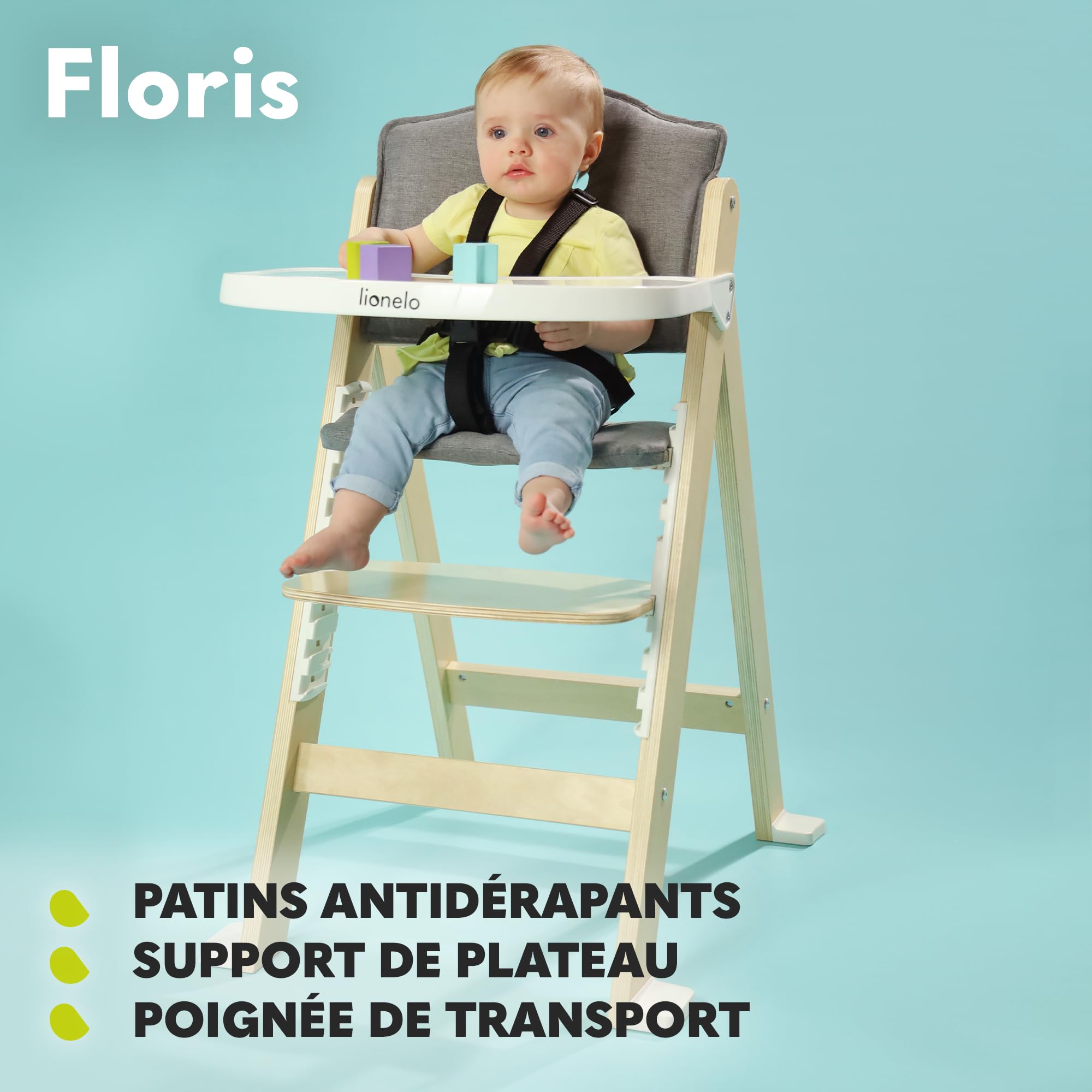 lionelo-floris-chaise-haute-volutive-blanc-6-mois-12-ans image 7
