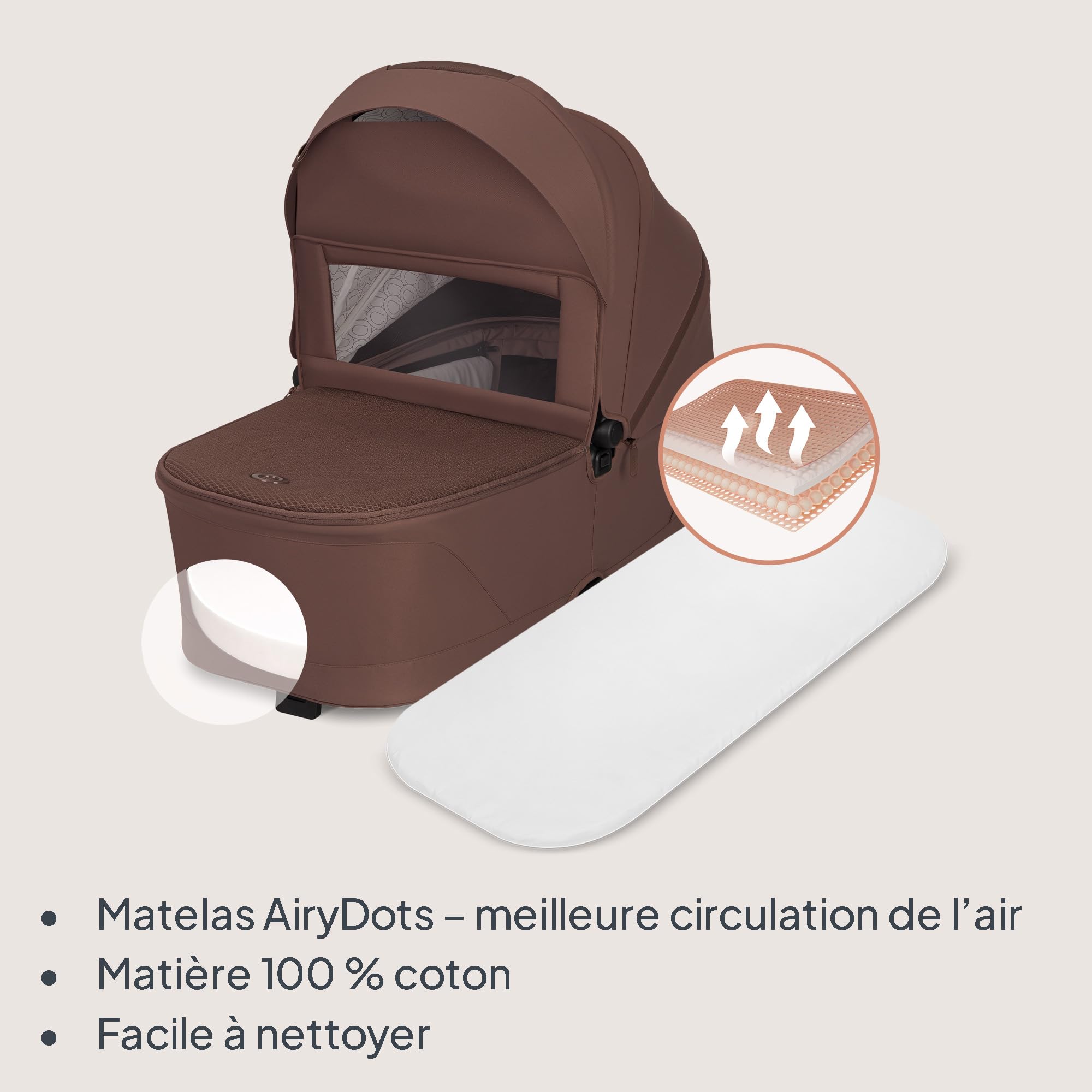 lionelo-freya-poussette-2-en-1-marron-nacelle-pliable image 4