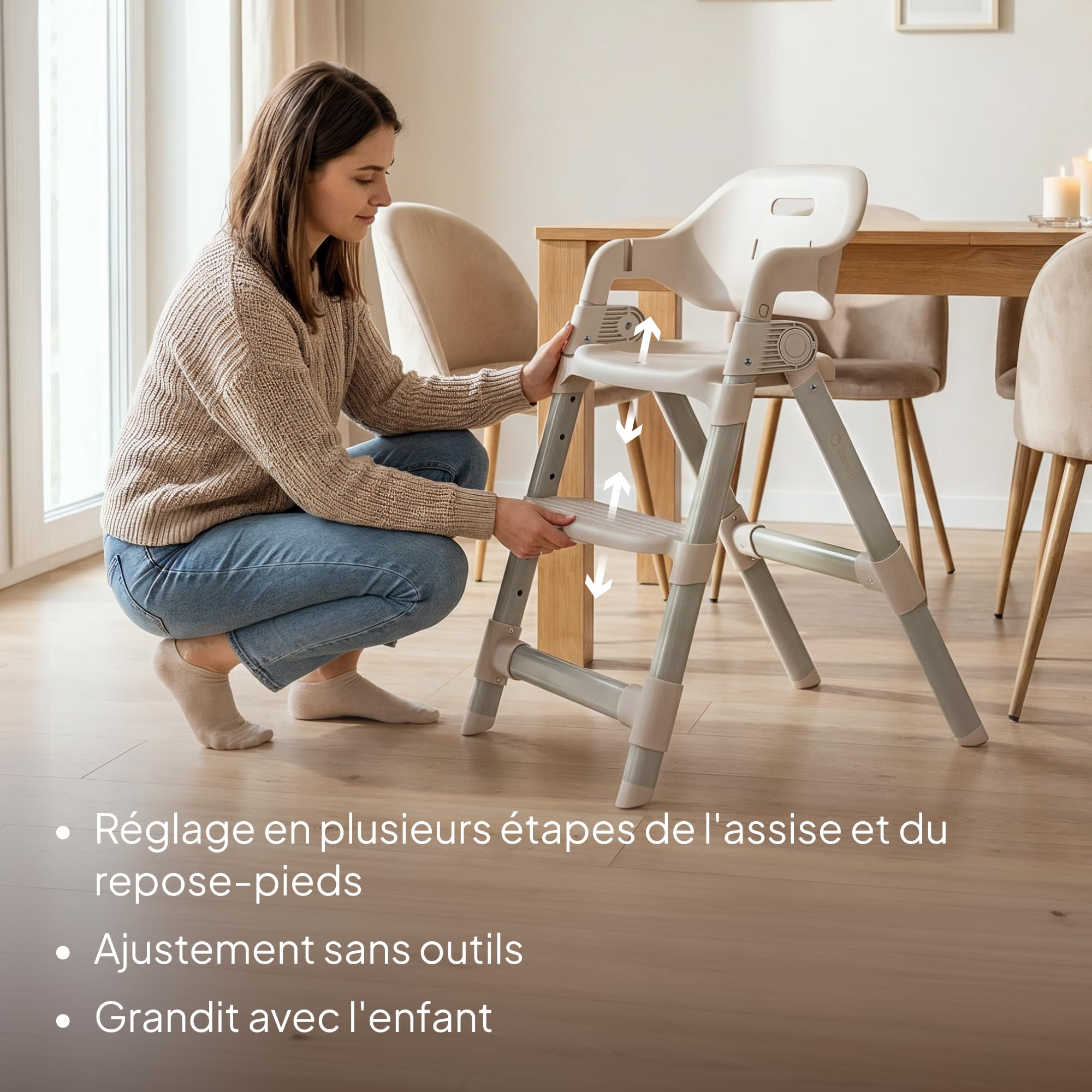lionelo-matt-chaise-haute-b-b-3-en-1-beige-sand-pliable image 2