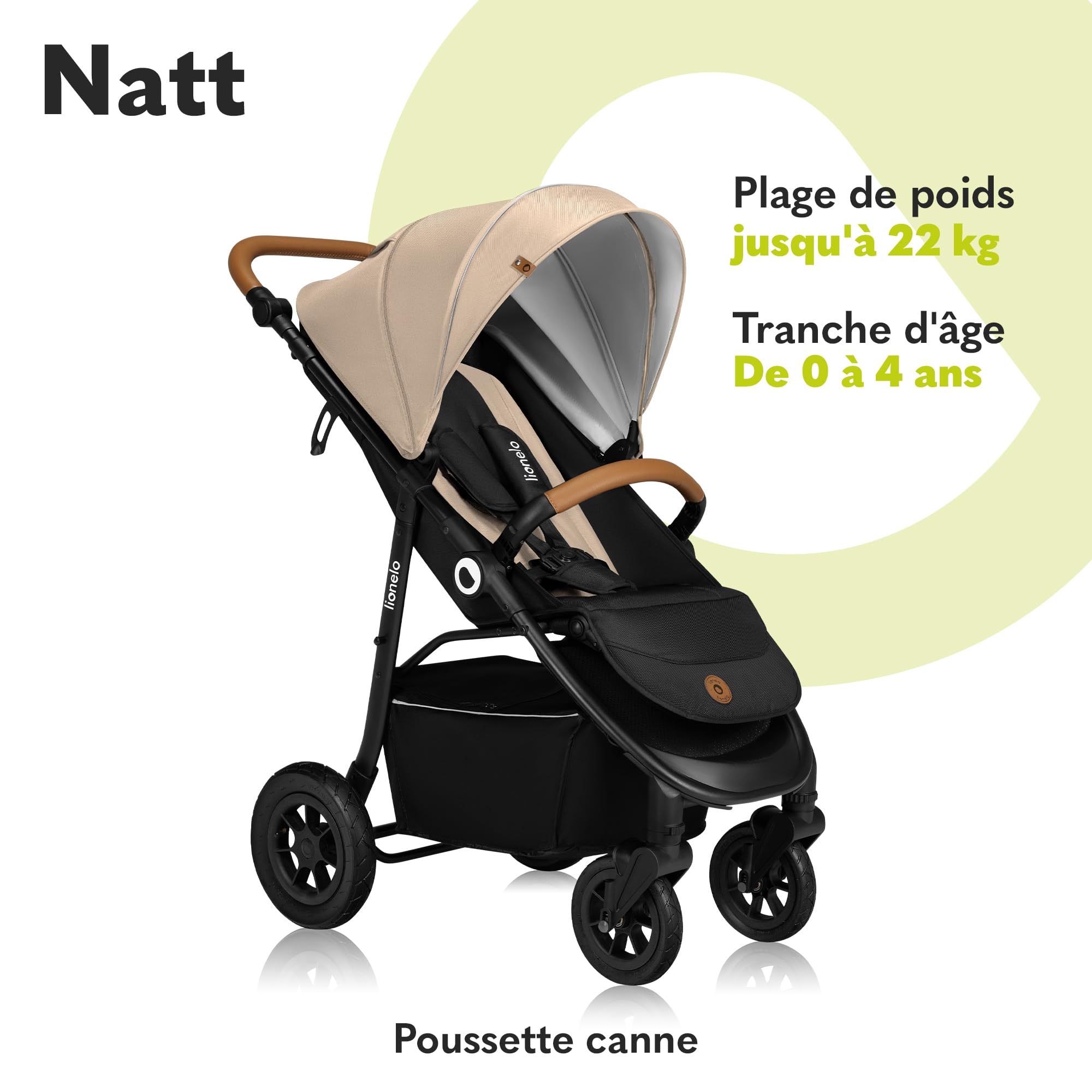 lionelo-natt-poussette-canne-beige-22-kg-tout-terrain image 2