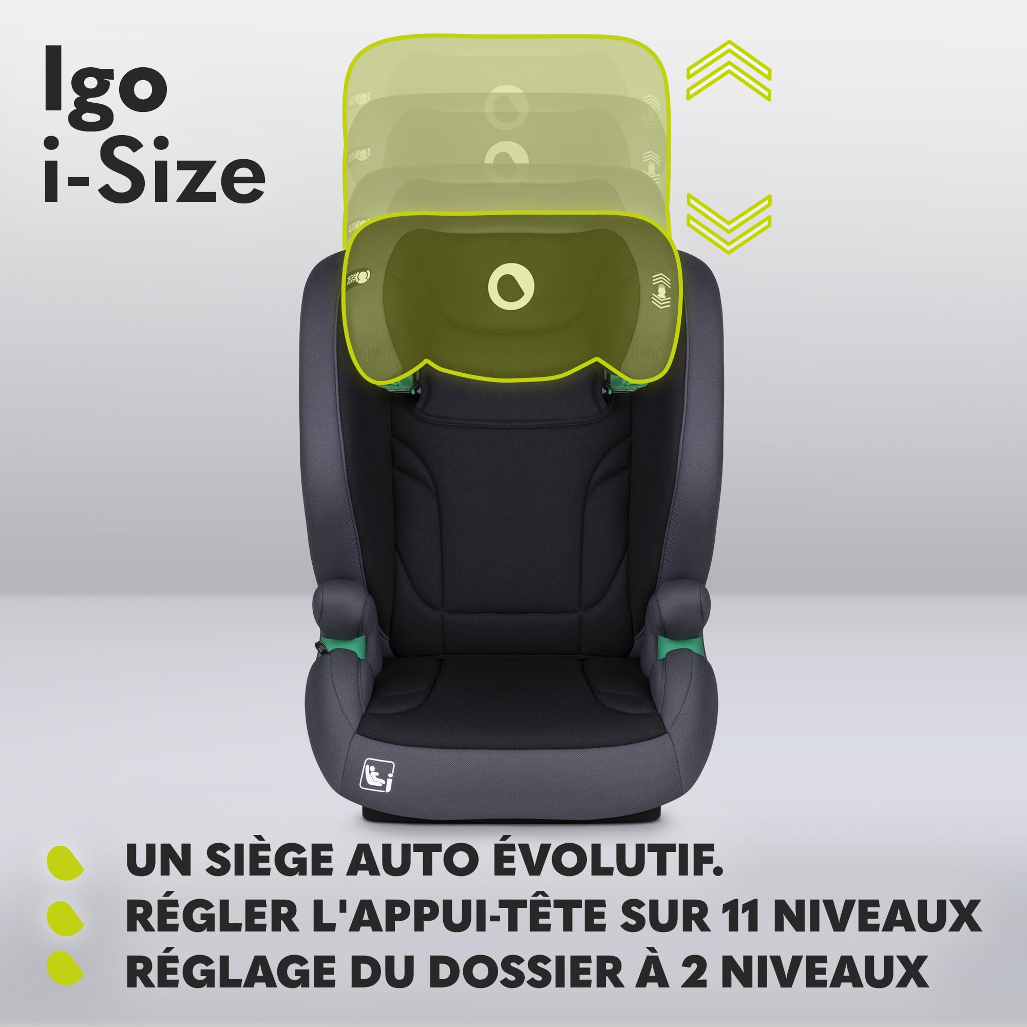 lionelo-igo-i-size-si-ge-auto-gris-100-150-cm-isofix image 6