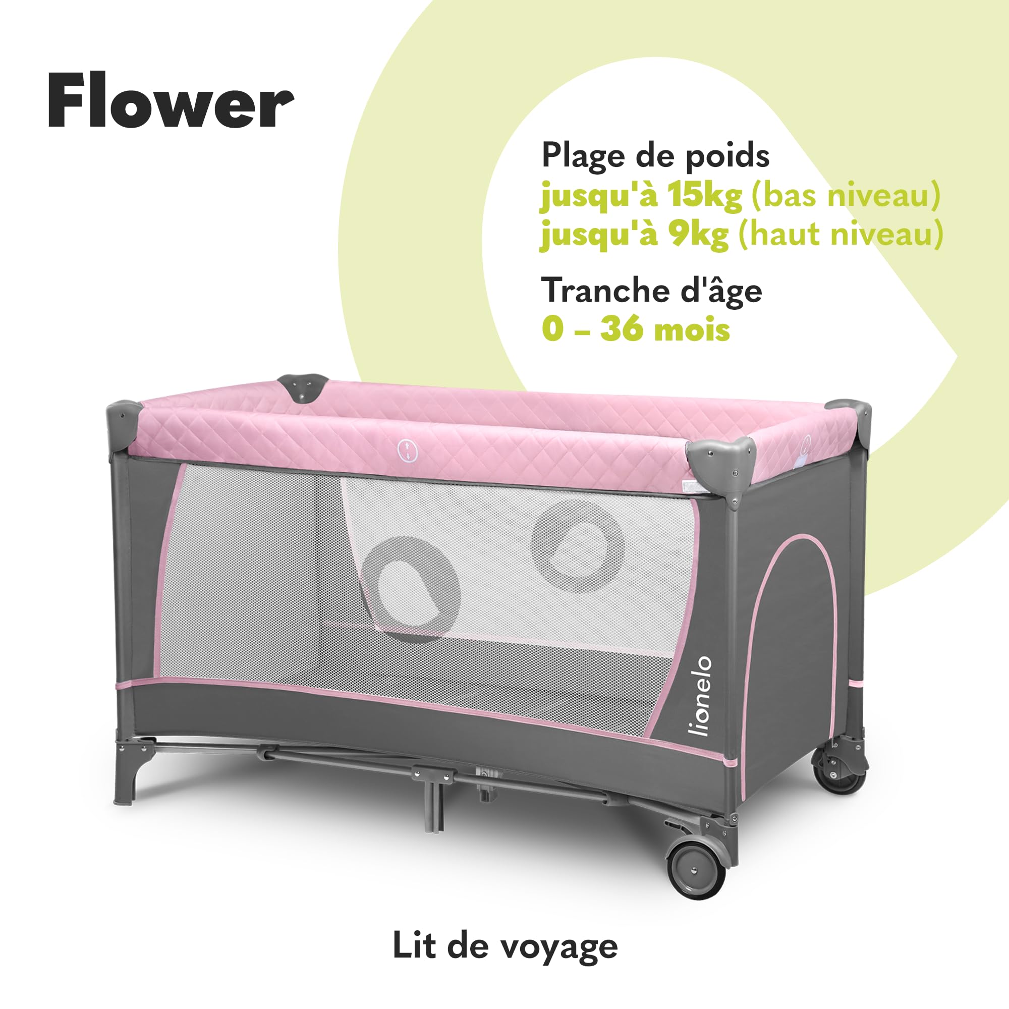 lionelo-flower-lit-parapluie-rose-avec-table-langer image 2