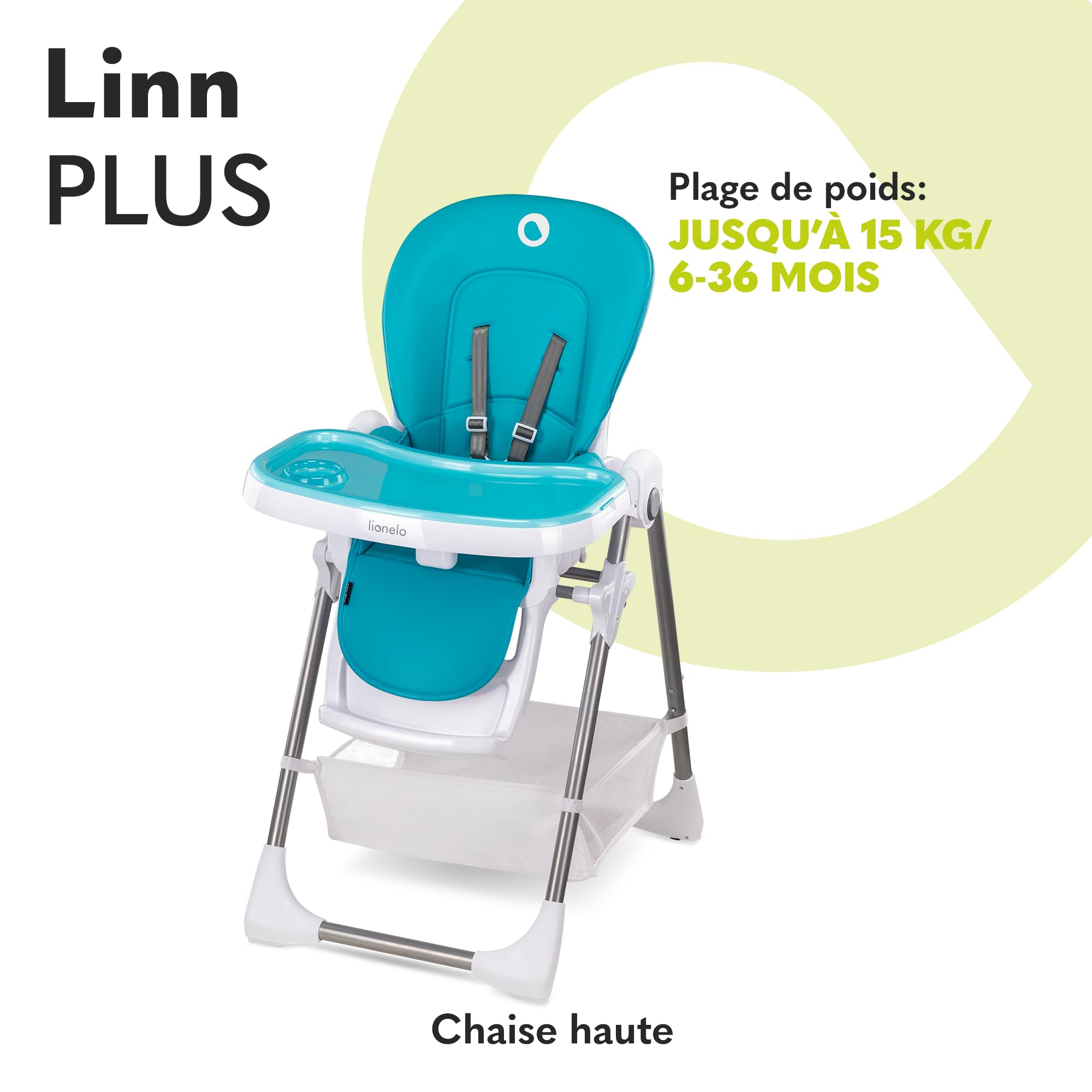 lionelo-linn-plus-chaise-haute-b-b-turquoise-6-36-mois image 2