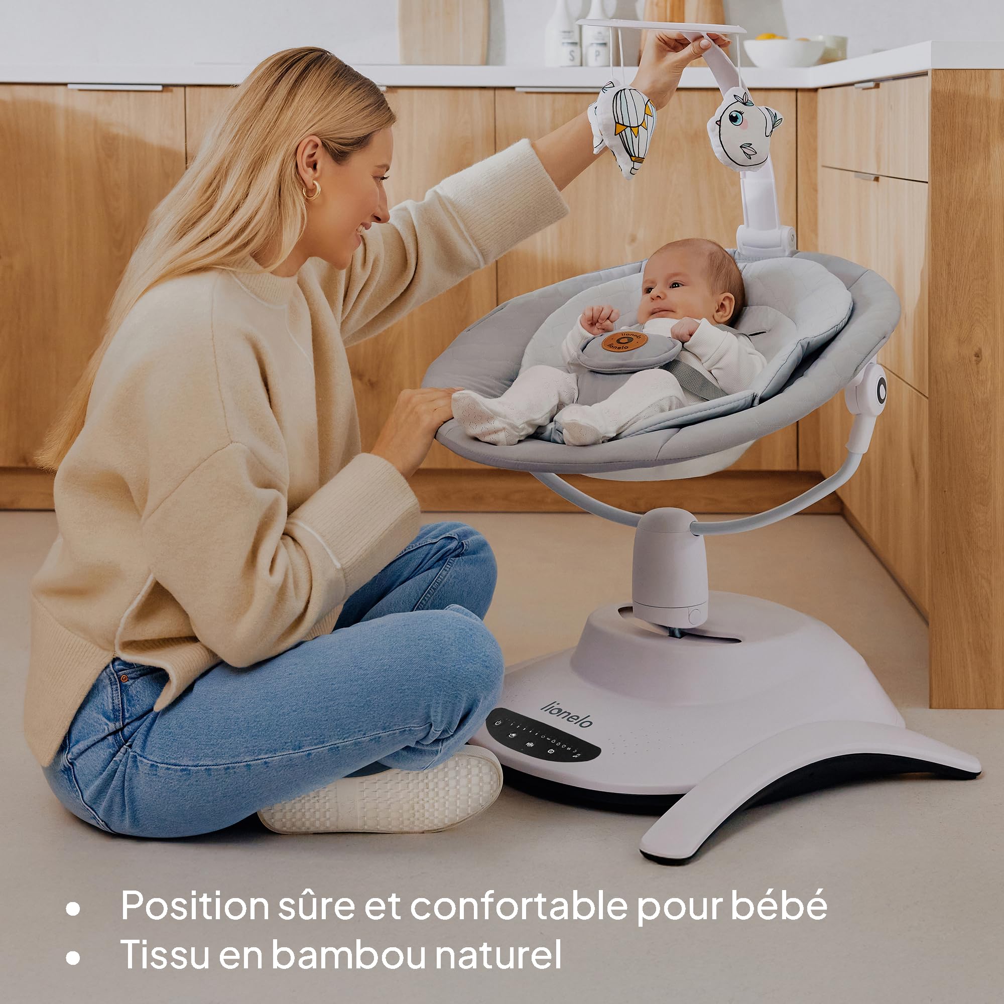 lionelo-bella-set-transat-lectrique-2en1-nacelle-360 image 4