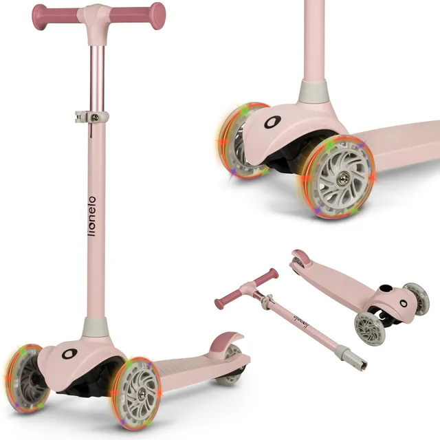 lionelo-jessy-trottinette-3-roues-rose-led-r-glable image 1