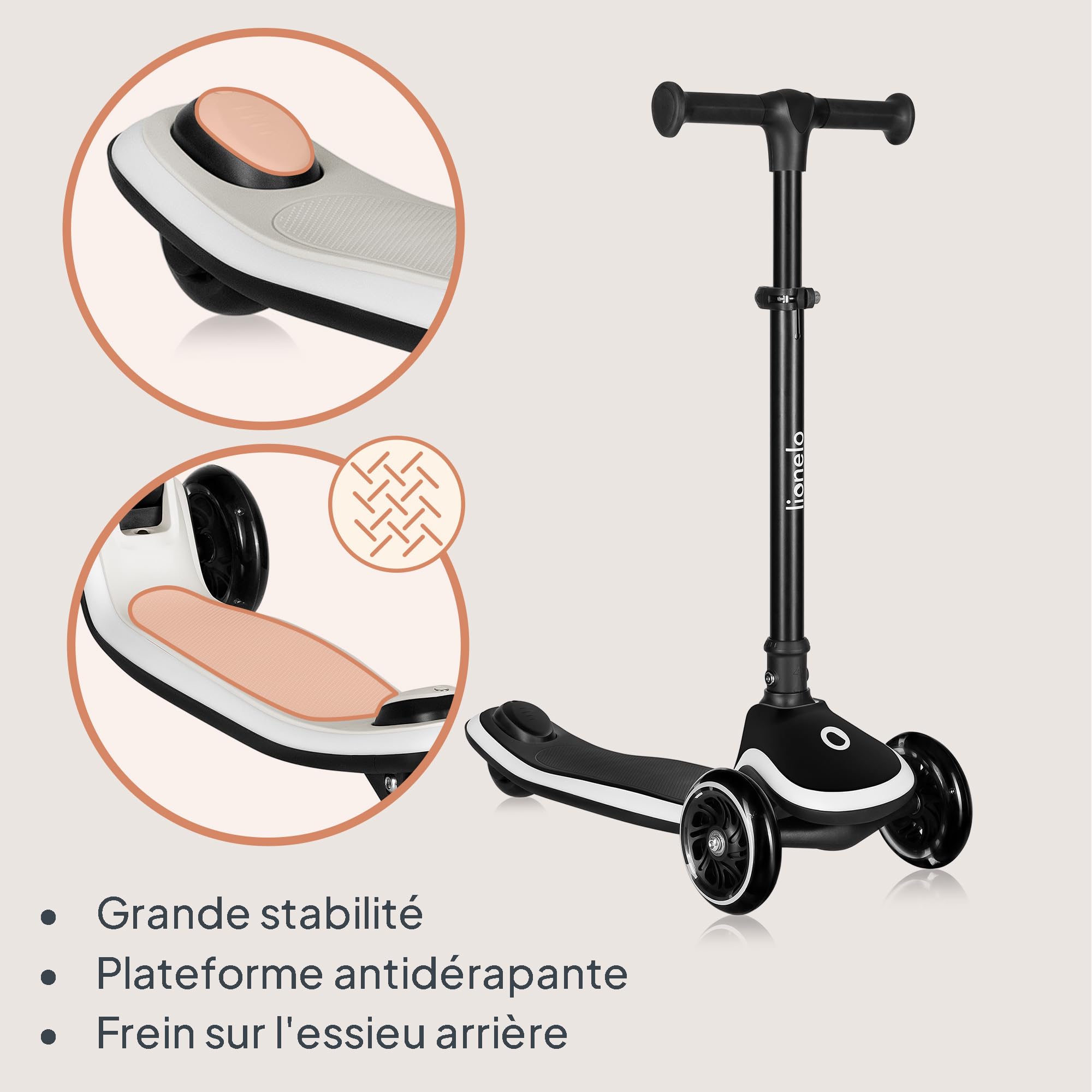 lionelo-mey-trottinette-3-roues-noir-avec-roues-led image 7
