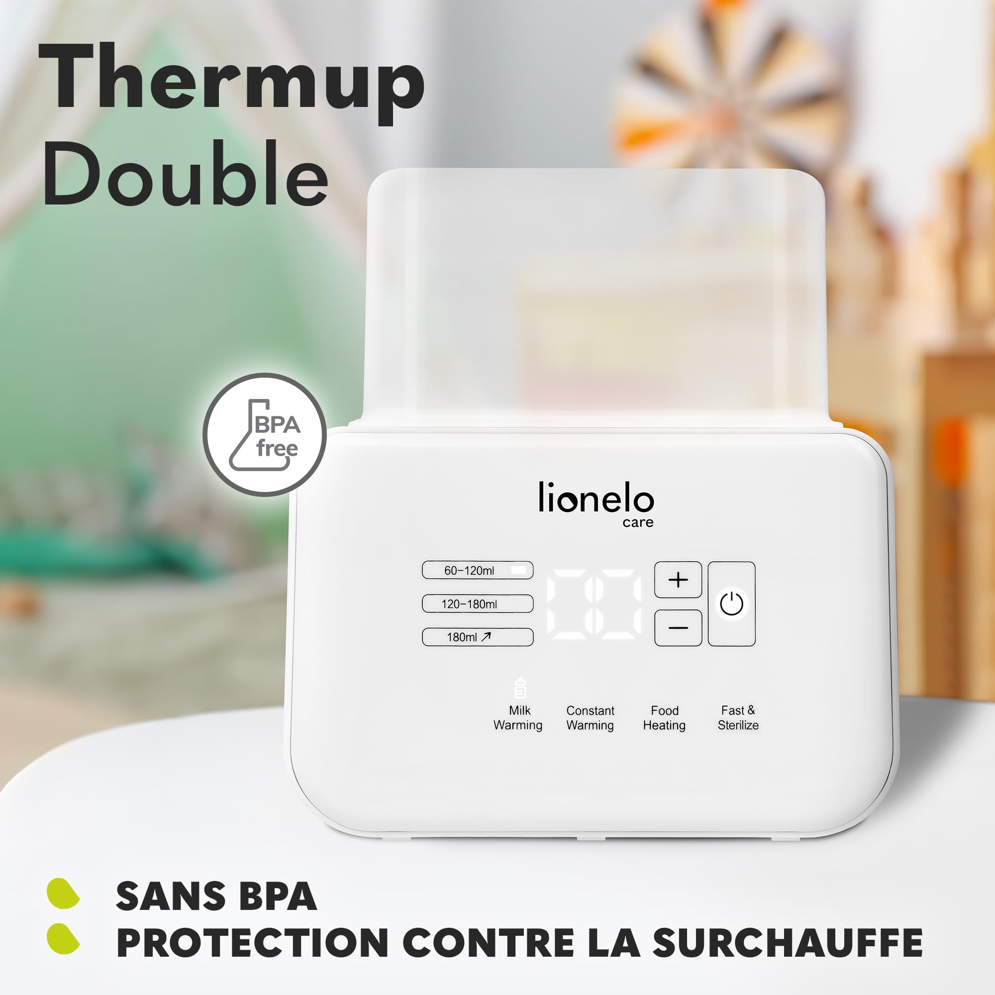 lionelo-thermup-double-chauffe-biberon-6-en-1-double image 5