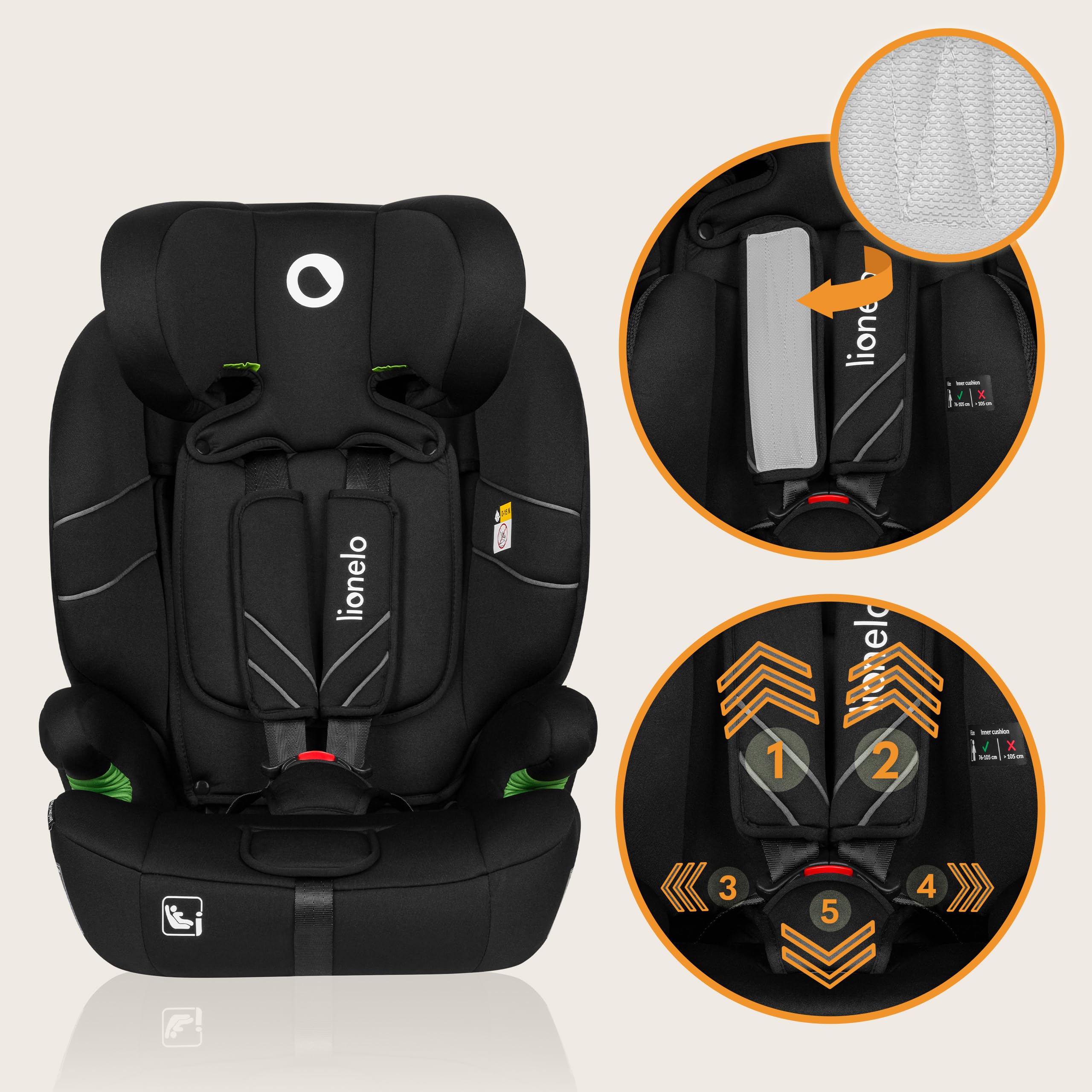 lionelo-levi-one-si-ge-auto-i-size-76-150-cm-noir image 3