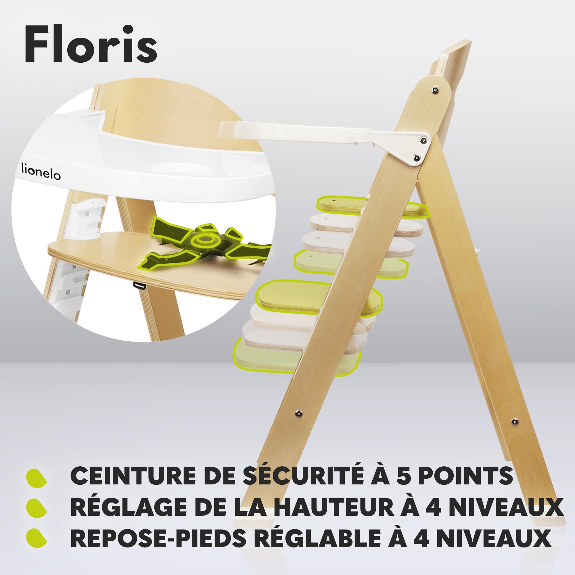 lionelo-floris-chaise-haute-volutive-blanc-6-mois-12-ans image 4