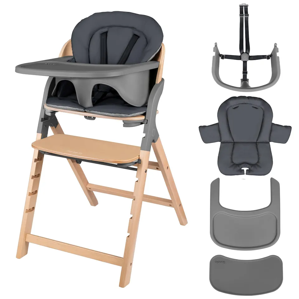 lionelo-megan-chaise-haute-bois-grise-volutive-110-kg image 1
