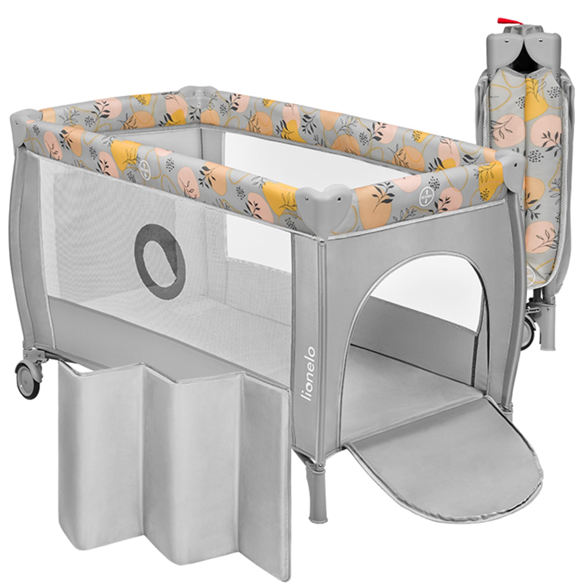 lionelo-stefi-plus-lit-parapluie-rose-jaune-120x60-15-kg image 1