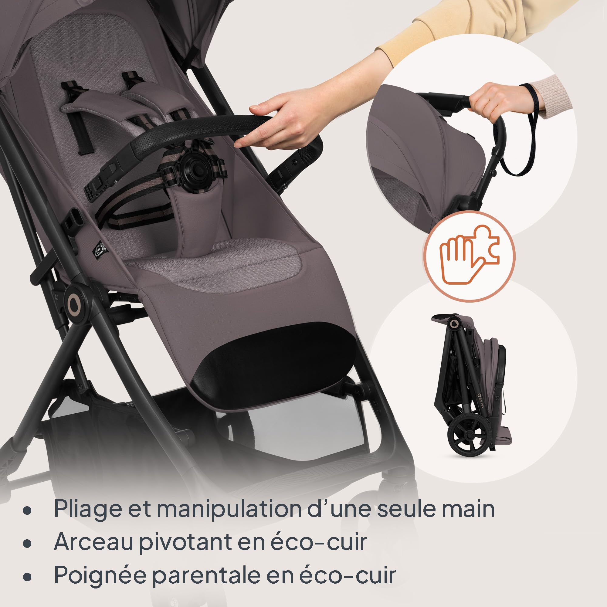 lionelo-tansi-poussette-canne-beige-taupe-22-kg image 6