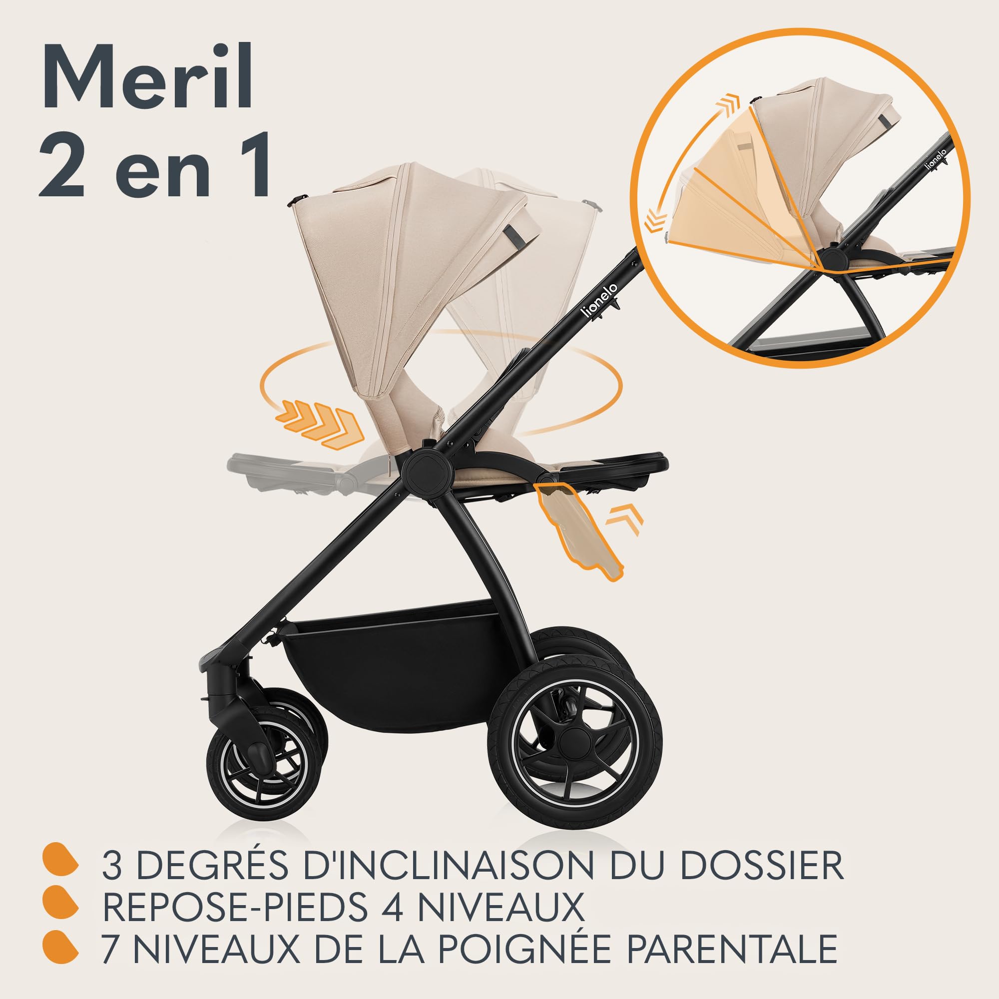lionelo-meril-2-en-1-poussette-b-b-nacelle-beige-22-kg image 3