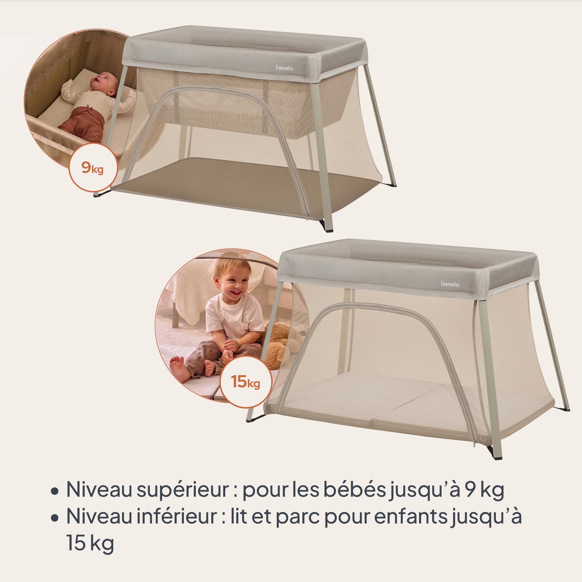 lionelo-alice-lit-de-voyage-3-en-1-beige-15-kg image 2