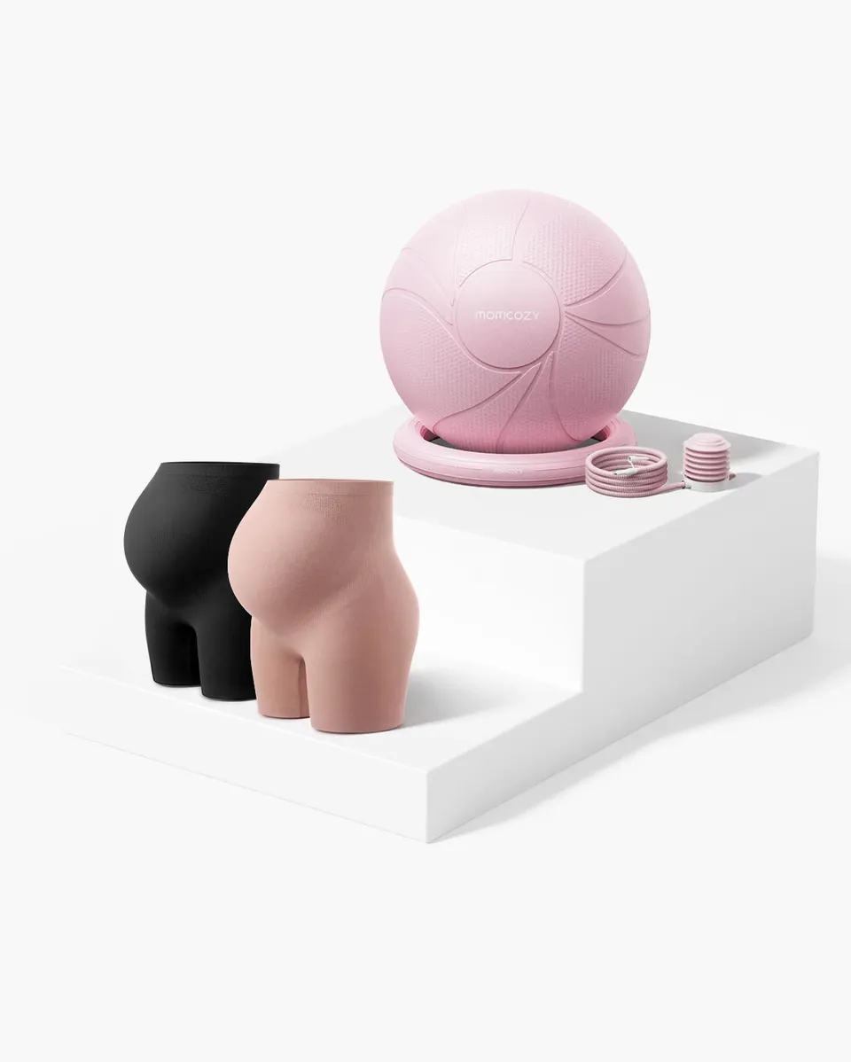 momcozy-m-series-ballon-grossesse-short-gainant-noir-rose-m image 1