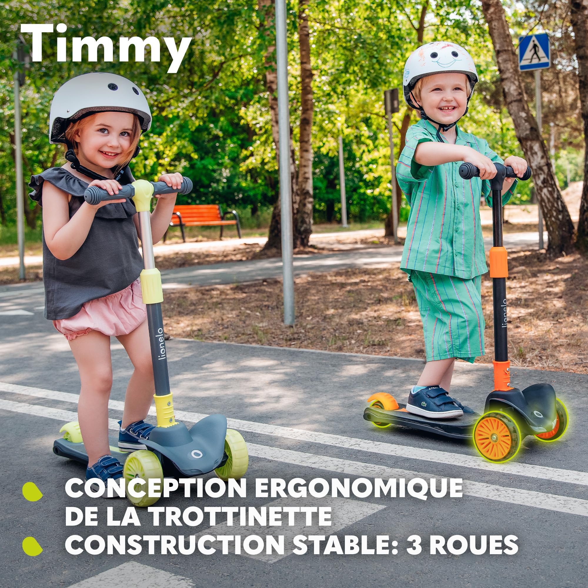 lionelo-timmy-trottinette-3-roues-lime-roues-led image 7