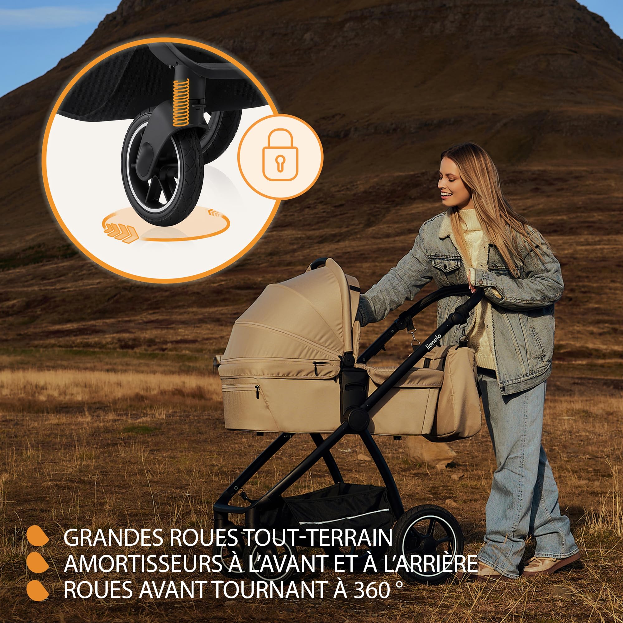 lionelo-meril-2-en-1-poussette-b-b-nacelle-beige-22-kg image 4