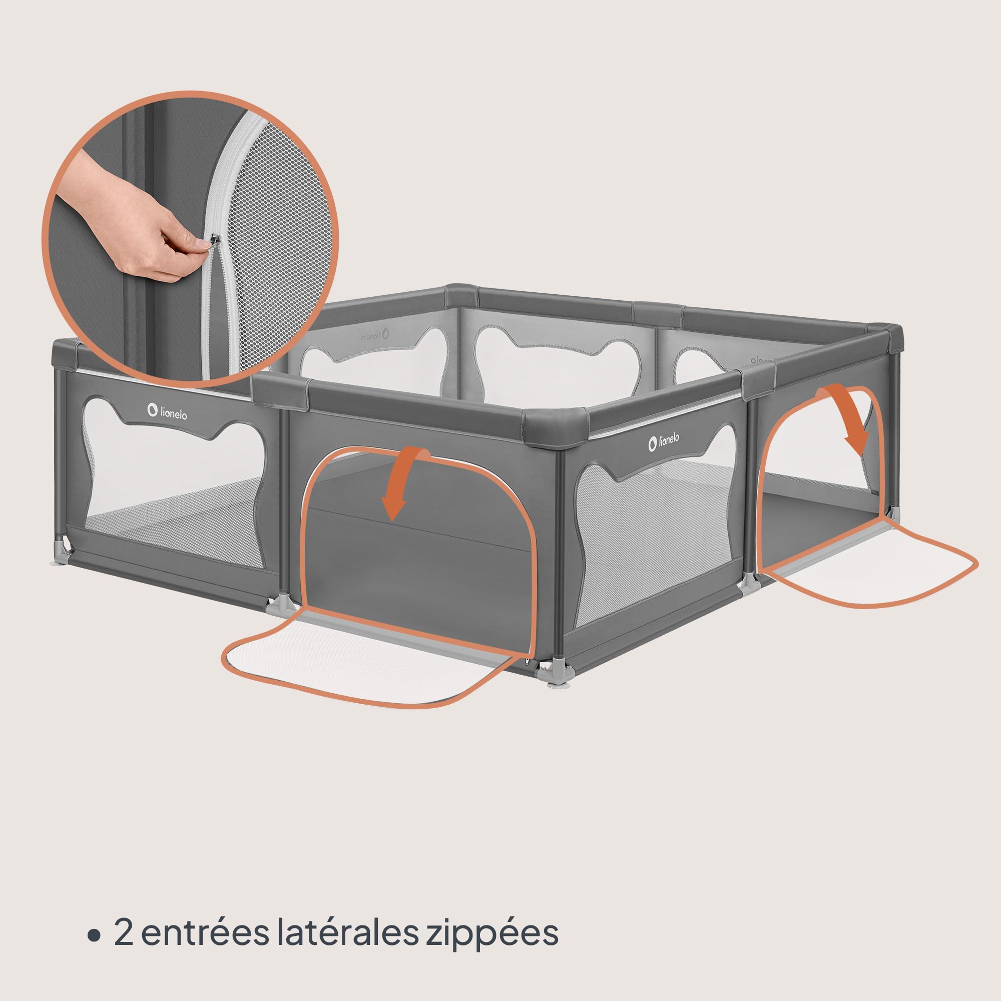 lionelo-willow-xl-parc-b-b-gris-187x207-cm-pliable image 3